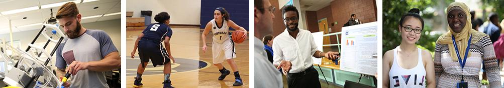 Brandywine students doing research, playing sports